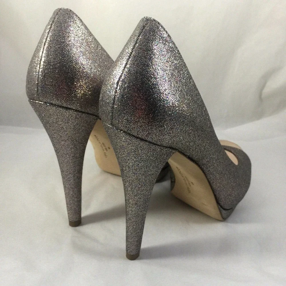 Vera Wang Lavender Label Selima Platform Pump Multi Glitter 9 Peep Toe O…